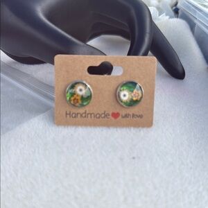 Floral Handmade Resin Earrings